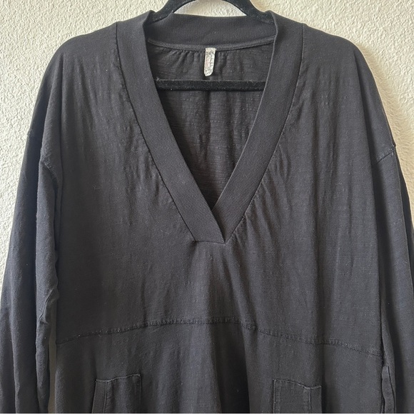 Intimately FREE PEOPLE Just Because Onesie Jumpsuit Black Cotton Oversized XS - Picture 3 of 13